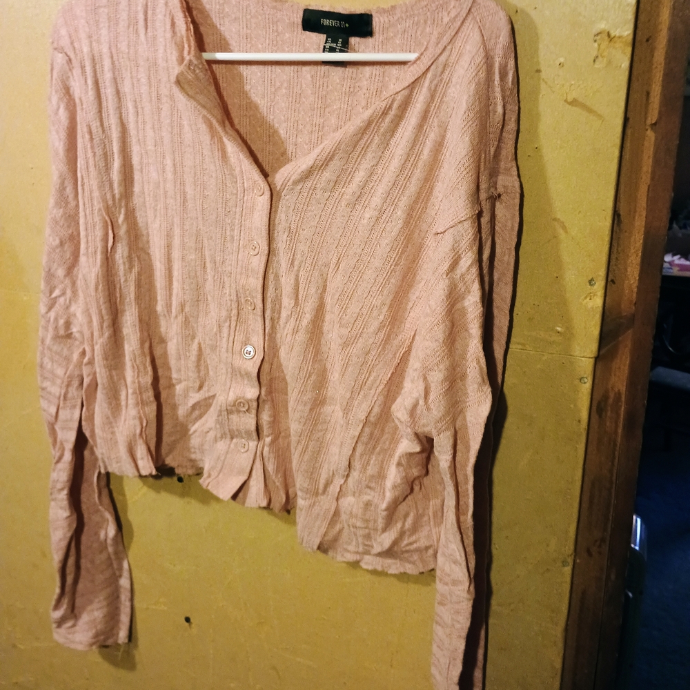 Forever 21 Light Pink Button-Down Sweater 1X Special 2 For $25!